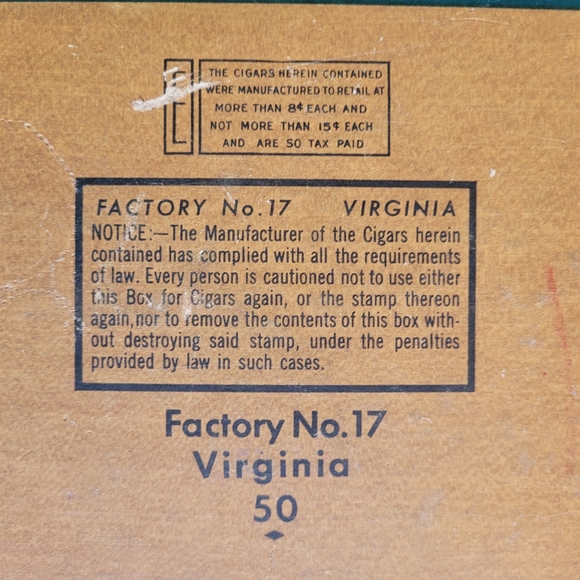 Muriel Perfectos Cigar Box - Havana-Mild - Product of P. Lorillard Company - Picture 8 of 16